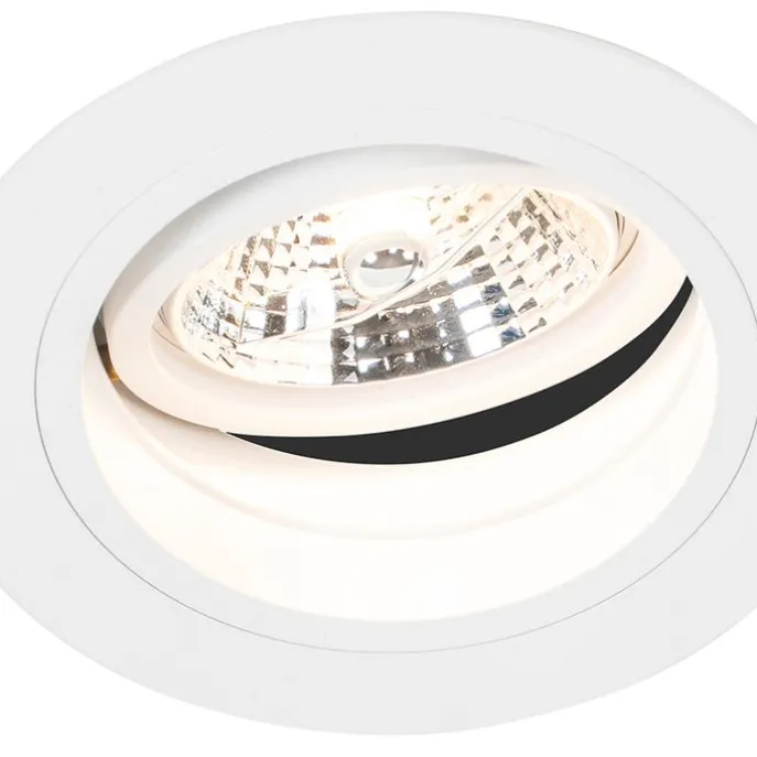 Set mit 6 Einbaupunkt weiß einstellbar rund - Spannfutter 70