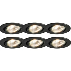 Set mit 6 Einbauspots schwarz neigbar - Cisco