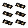 Set mit 6 Einbauspots schwarz verstellbar randlos 2-Lichter - Oneon Honey