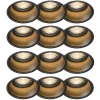 Set mit 12 Einbauspots schwarz rund - Dept