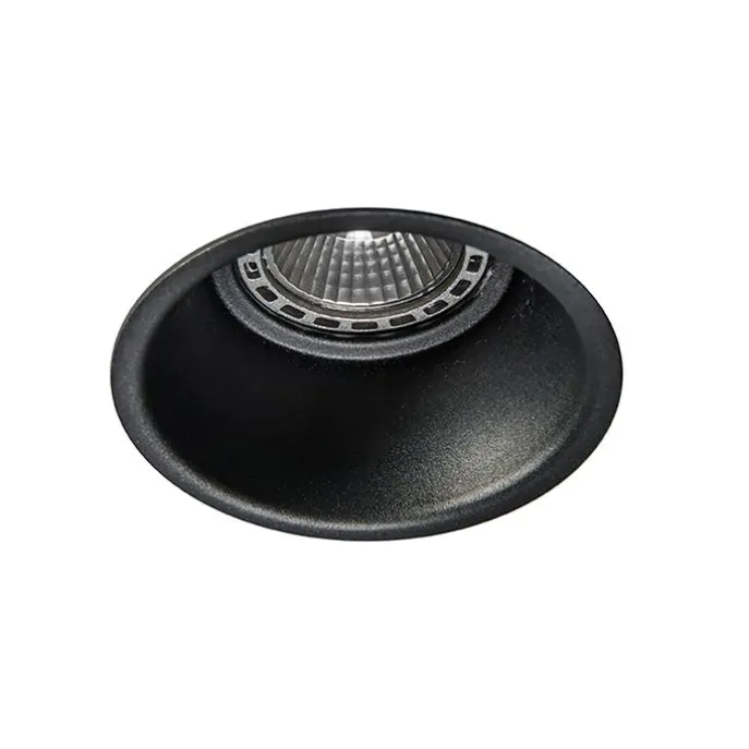 Set mit 12 Einbauspots schwarz rund - Dept