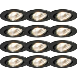 Set mit 12 Einbauspots schwarz neigbar - Cisco