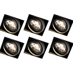 Set mit 6 Einbauspots schwarz GU10 AR70 randlos - Oneon