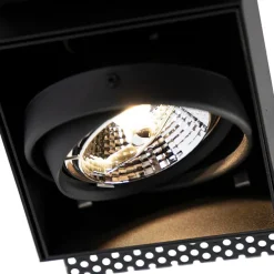 Set mit 6 Einbauspots schwarz GU10 AR70 randlos - Oneon