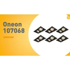 Set mit 6 Einbauspots schwarz AR111 verstellbar 2-Licht - Oneon