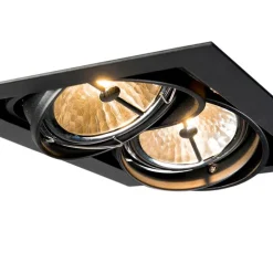 Set mit 6 Einbauspots schwarz AR111 verstellbar 2-Licht - Oneon