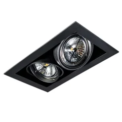 Set mit 6 Einbauspots schwarz AR111 verstellbar 2-Licht - Oneon