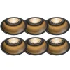 Set mit 6 Einbauspots schwarz rund - Dept