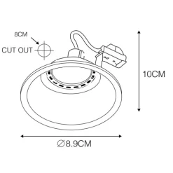 Set mit 6 Einbauspots schwarz rund - Dept