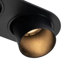 Set mit 6 Einbauspots schwarz GU10 50mm 2-flammig - Installa