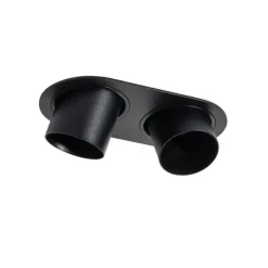 Set mit 6 Einbauspots schwarz GU10 50mm 2-flammig - Installa