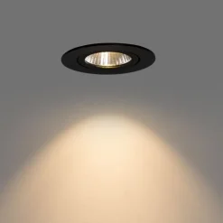 Set mit 6 Einbauspots schwarz 6,8 cm inkl. LED 750 lm dimmbar IP23 - Gaius