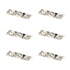 Set mit 6 Einbauspots weiß GU10 AR70 Trimless 3-Licht - Oneon