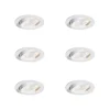 Set mit 6 Einbauspots weiß 9,5 cm inkl. LED 1300 lm dimmbar IP23 - Gaius