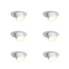 Set mit 6 Einbauspots weiß GU10 35mm Rund Kippbar - Installa