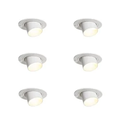 Set mit 6 Einbauspots weiß GU10 35mm Rund Kippbar - Installa