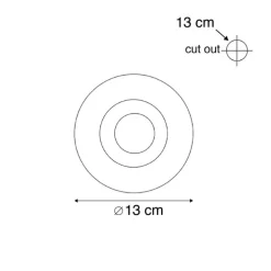 Set mit 6 Einbauspots weiß 13 cm rund - Gypsy Stucco