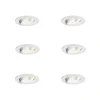Set mit 6 Einbauspots weiß 6,8 cm inkl. LED 750 lm dimmbar IP23 - Gaius