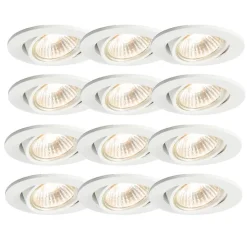 Set mit 12 Einbauspots weiß neigbar - Cisco