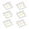 Set mit 6 Einbauspots weiß 12cm Quadratisch - Gypsy Stucco