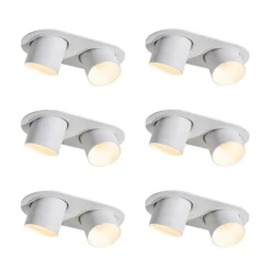 Set mit 6 Einbauspots weiß GU10 50mm 2-flammig - Installa
