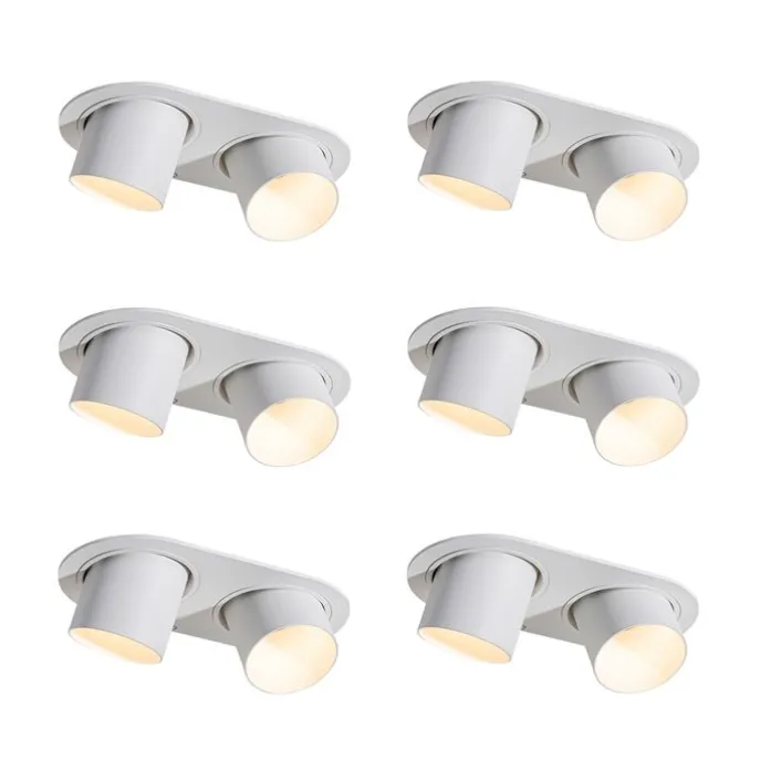 Set mit 6 Einbauspots weiß GU10 50mm 2-flammig - Installa