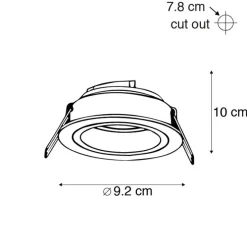 Set mit 6 Einbaustrahler rund Aluminium dreh- und neigbar - Chuck
