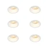Set mit 6 Einbaustrahler weiß dreh- und neigbar - Legierung