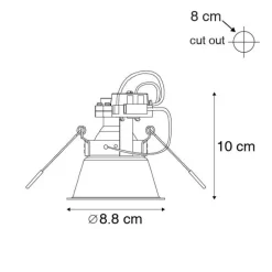 Set mit 6 Einbaustrahler weiß dreh- und neigbar - Legierung