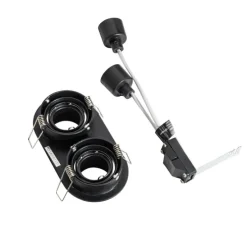 Set mit 6 Einbaustrahlern schwarz GU10 35mm neigbar 2-Licht - Installa