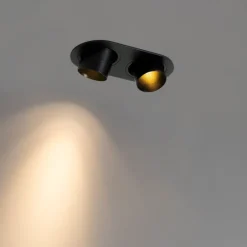 Set mit 6 Einbaustrahlern schwarz GU10 35mm neigbar 2-Licht - Installa