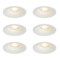 Set mit 6 Einbaustrahlern weiß GU10 50 mm - Gijs