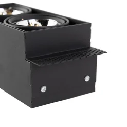 Set mit 6 Einbaustrahlern, schwarz, GU10, AR70, randlos, 2-flammig – Oneon