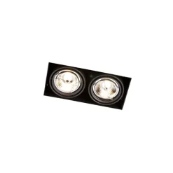 Set mit 6 Einbaustrahlern, schwarz, GU10, AR70, randlos, 2-flammig – Oneon