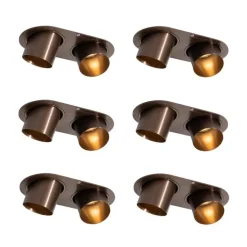 Set mit 6 Einbaustrahlern Dunkelbronze GU10 50mm 2-Licht - Installa