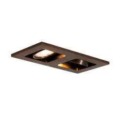 Set mit 6 Einbaustrahlern Dunkelbronze Rechteckig 2-Licht Verstellbar - Qure