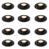 Set mit 12 Einbaustrahlern schwarz GU10 50mm - Gijs
