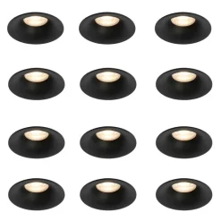 Set mit 12 Einbaustrahlern schwarz GU10 50mm - Gijs