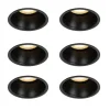 Set mit 6 Einbaustrahlern schwarz GU10 50mm IP44 - Dept