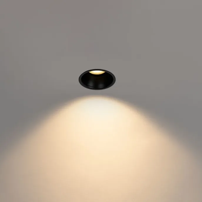 Set mit 6 Einbaustrahlern schwarz GU10 50mm IP44 - Dept