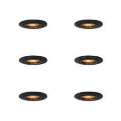 Set mit 6 Einbaustrahlern schwarz verstellbar - Ude Honey