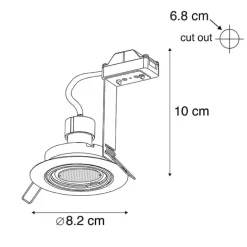 Set mit 6 Einbaustrahlern schwarz verstellbar - Ude Honey