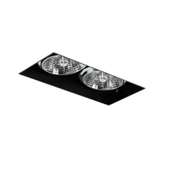 Set mit 6 Einbaustrahlern schwarz GU10 70mm 2-flammig randlos - Oneon