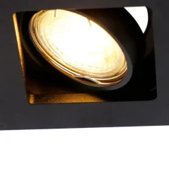 Set mit 6 Einbaustrahlern schwarz rechteckig 2-flammig - Qure