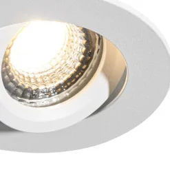 Set mit 6 Einbaustrahlern Weiß Neigbar 6,5 cm inkl. LED IP54 Ultra Slim - Pupil