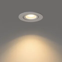 Set mit 6 Einbaustrahlern Weiß Neigbar 6,5 cm inkl. LED IP54 Ultra Slim - Pupil