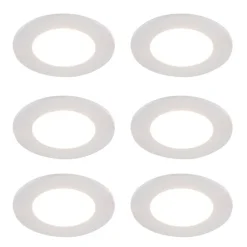 Set mit 6 Einbaustrahlern weiß inkl. Dim-to-Warm LED 7W IP65 - Blanca