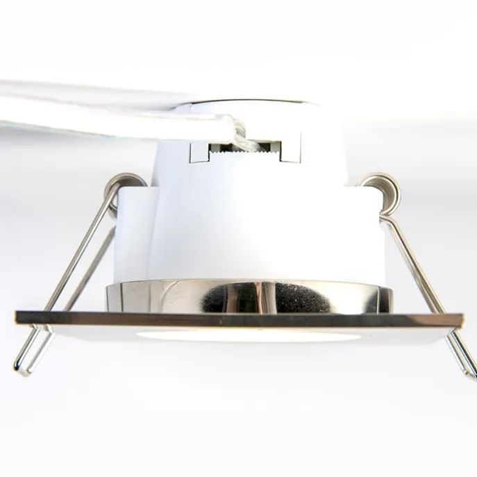 Set mit 3 Einbaustrahlern aus quadratischem Stahl inkl. LED IP65 - Einfach