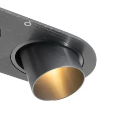 Set mit 6 Einbaustrahlern Gunmetal GU10 35mm Schwenkbar 2-Licht - Installa