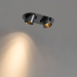 Set mit 6 Einbaustrahlern Gunmetal GU10 35mm Schwenkbar 2-Licht - Installa